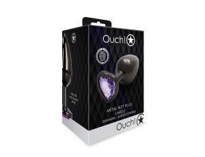 Korek analny Heart Gem Ouch! duży aluminiowy 8 cm