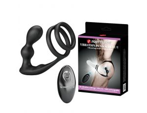 Pierścień erekcyjny z wibrującym korkiem analnym Pretty Love silikonowy USB