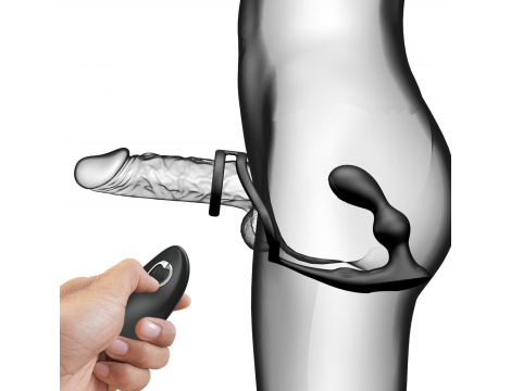 Pierścień erekcyjny z wibrującym korkiem analnym Pretty Love silikonowy USB - 2