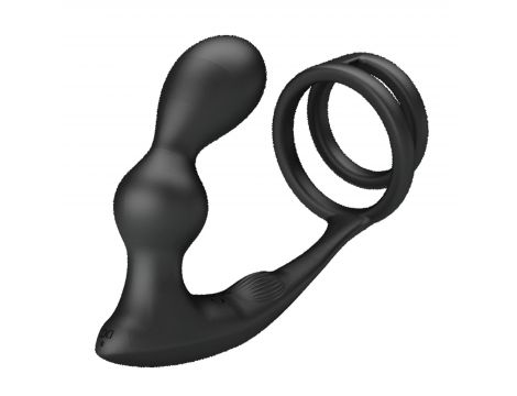 Pierścień erekcyjny z wibrującym korkiem analnym Pretty Love silikonowy USB - 5