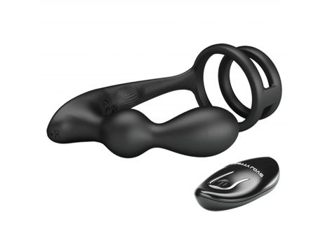 Pierścień erekcyjny z wibrującym korkiem analnym Pretty Love silikonowy USB - 6