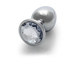 Średni aluminiowy korek analny z klejnotem Ouch! 7 cm
