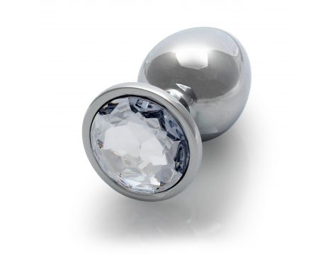 Średni aluminiowy korek analny z klejnotem Ouch! 7 cm