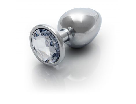 Średni aluminiowy korek analny z klejnotem Ouch! 7 cm - 5
