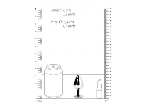 Średni aluminiowy korek analny z klejnotem Ouch! 7 cm - 9