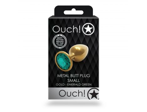 Zatyczka analna z klejnotem Ouch złota mała 6 cm - 2