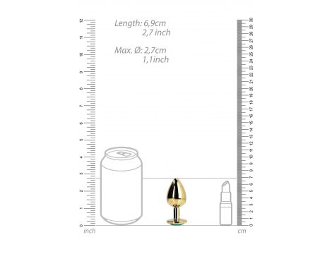 Zatyczka analna z klejnotem Ouch złota mała 6 cm - 9