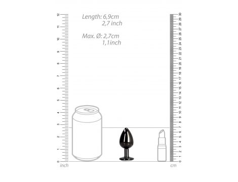 Korek analny z okrągłym klejnotem Ouch mały aluminiowy 6 cm - 9