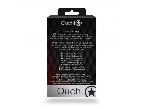 Korek analny z okrągłym klejnotem Ouch! średni 7 cm - 4