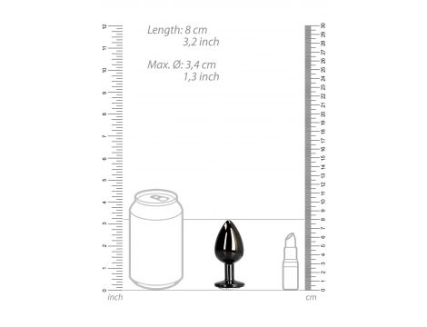 Korek analny z okrągłym klejnotem Ouch! średni 7 cm - 9