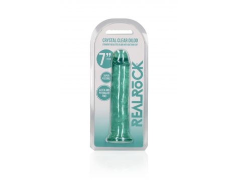 Dildo realistyczne proste z przyssawką RealRock transparentne 18 cm - 2