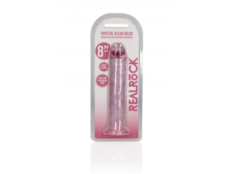 Dildo żelowe RealRock przezroczyste z przyssawką 20 cm - 2