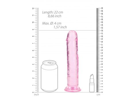 Dildo żelowe RealRock przezroczyste z przyssawką 20 cm - 7