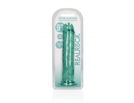 Dildo realistyczne proste z przyssawką RealRock przezroczyste 23 cm - 2