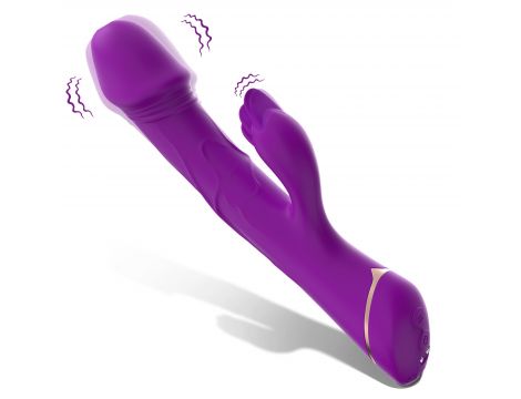 Wibrator króliczek Rubberco fioletowy silikonowy 9 wibracji wodoodporny