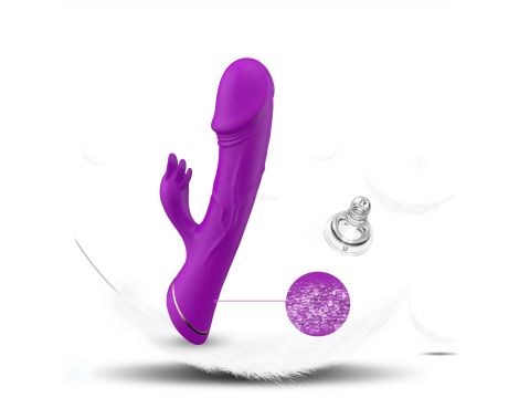 Wibrator króliczek Rubberco fioletowy silikonowy 9 wibracji wodoodporny - 4