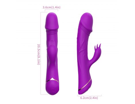 Wibrator króliczek Rubberco fioletowy silikonowy 9 wibracji wodoodporny - 6
