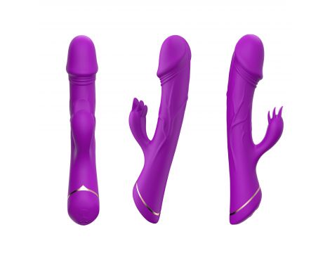 Wibrator króliczek Rubberco fioletowy silikonowy 9 wibracji wodoodporny - 8