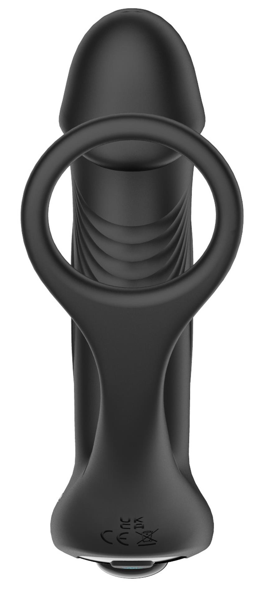 masażer prostaty z pierścieniem erekcyjnym na penisa z pilotem