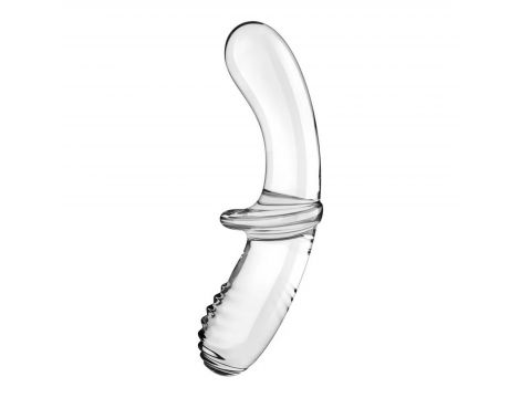 Szklane dildo Satisfyer Double Crystal transparentne - 2