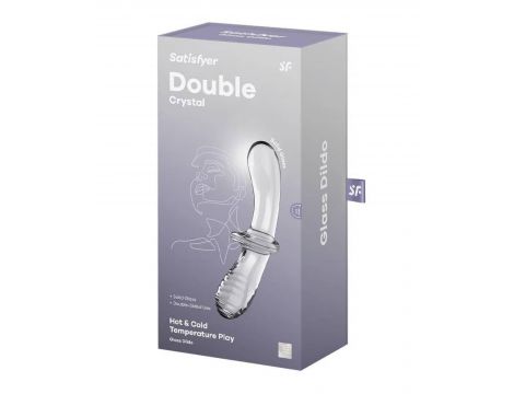 Szklane dildo Satisfyer Double Crystal transparentne - 4