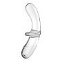 Szklane dildo Satisfyer Double Crystal transparentne - 3