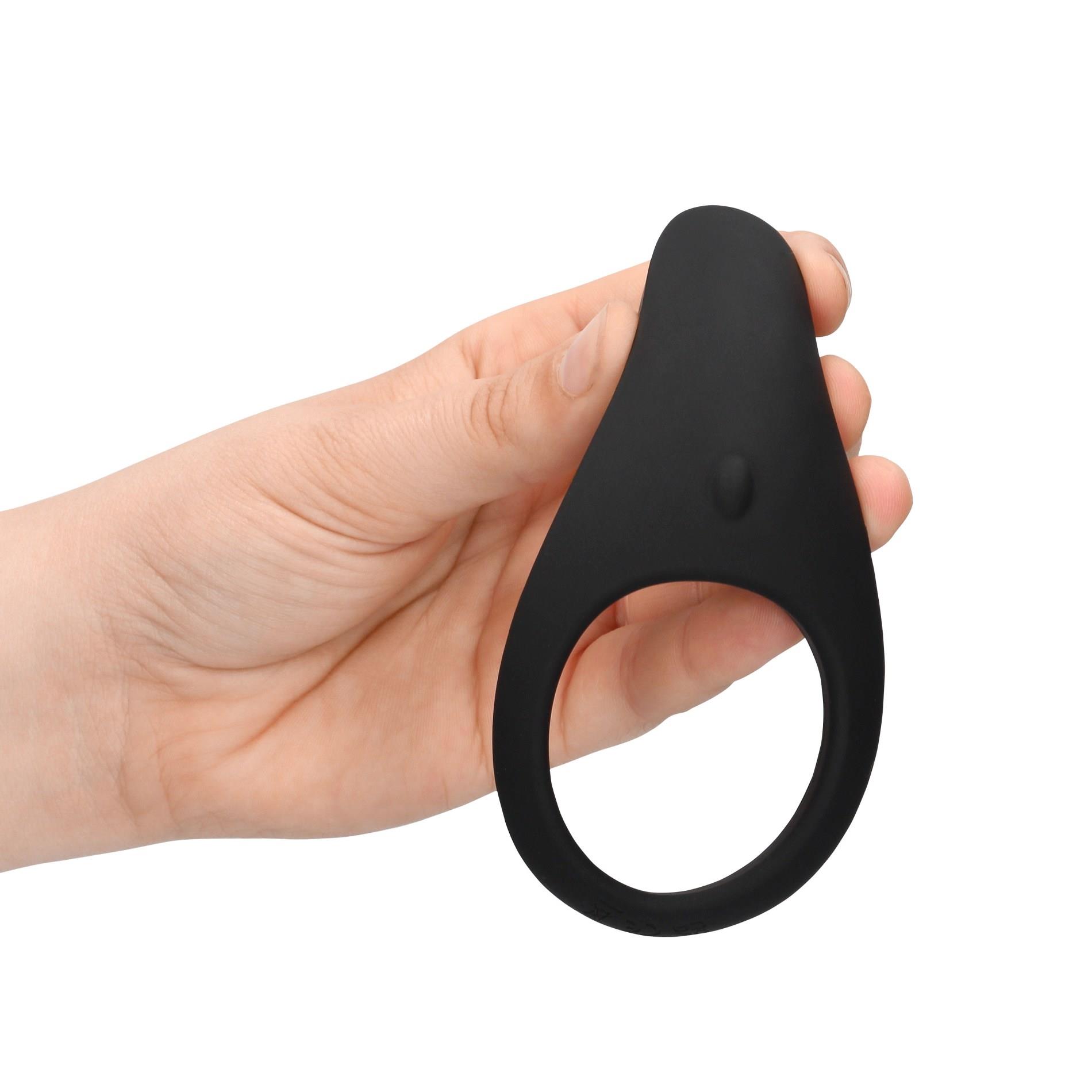 pointed vibrating cock ring - licorice black