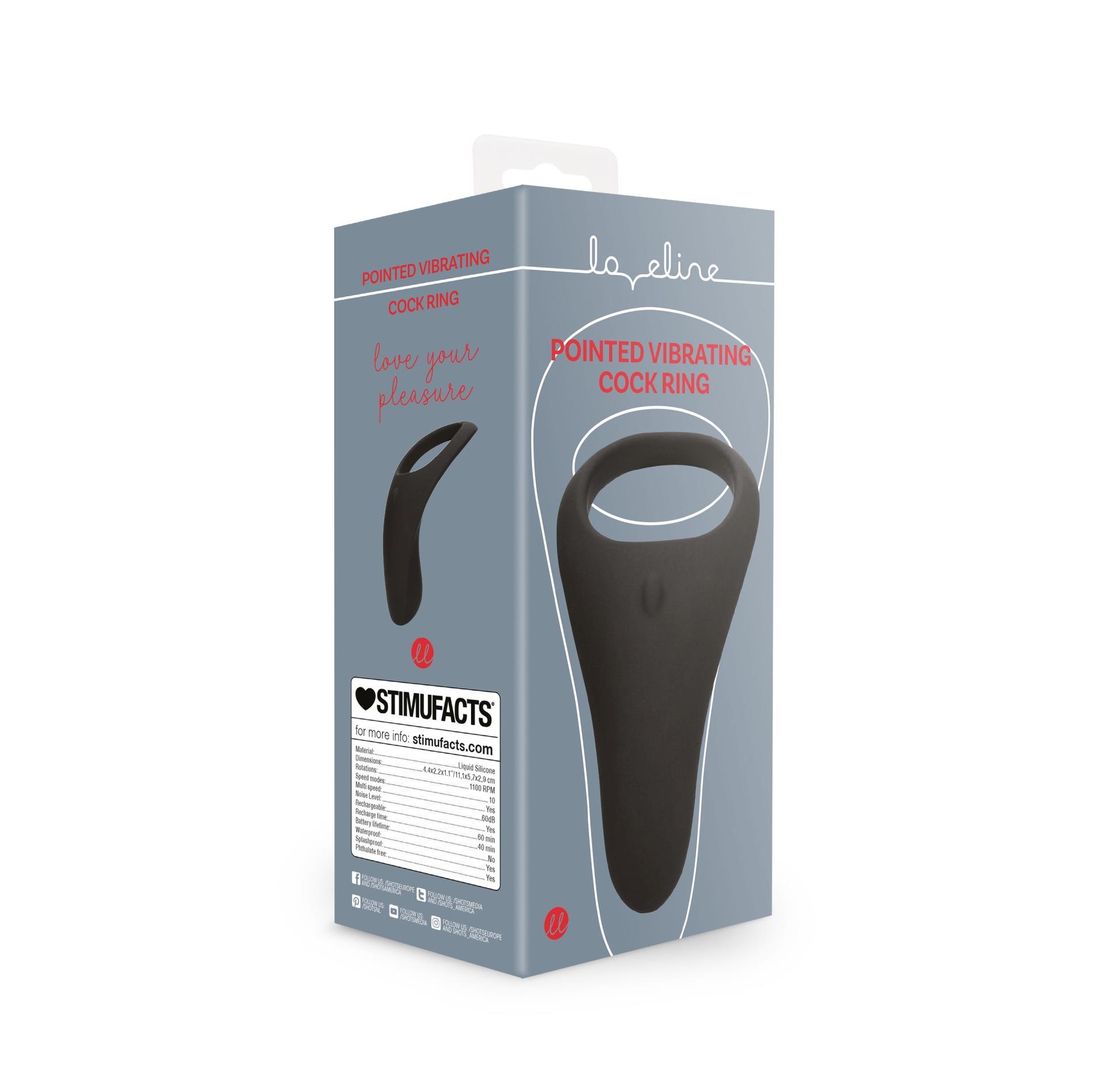 pointed vibrating cock ring - licorice black