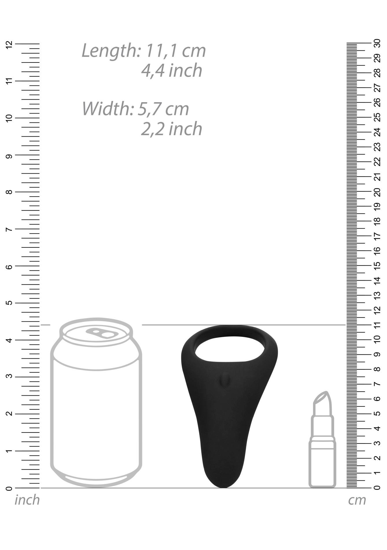 pointed vibrating cock ring - licorice black