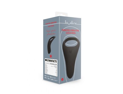 Silikonowy spiczasty wibrujący pierścień erekcyjny Loveline czarny - 8