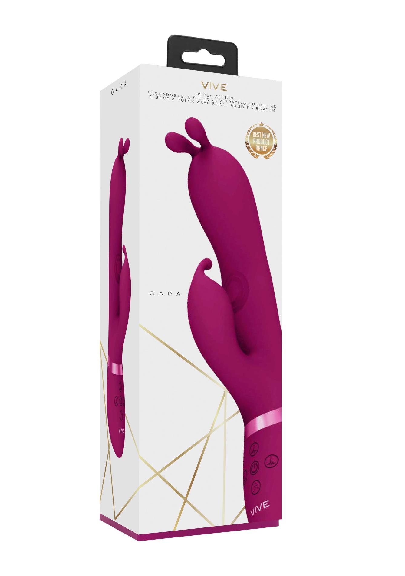 gada - vibrating bunny ear g-spot rabbit with pulse wave shaft