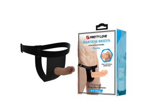 Regulowana uprząż strap-on Pretty Love Houston silikonowe dildo 17 cm