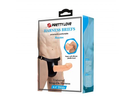 Regulowana uprząż strap-on Pretty Love Houston silikonowe dildo 17 cm - 10