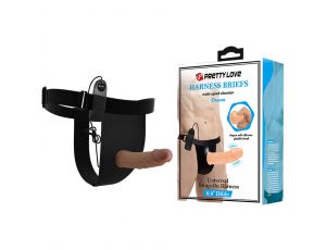 Wibrująca proteza penisa Pretty Love Draven ze strap-onem 17 cm