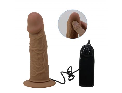 Wibrująca proteza penisa Pretty Love Draven ze strap-onem 17 cm - 7