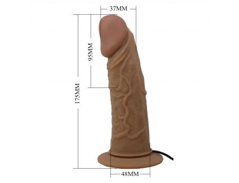 Wibrująca proteza penisa Pretty Love Draven ze strap-onem 17 cm - 10