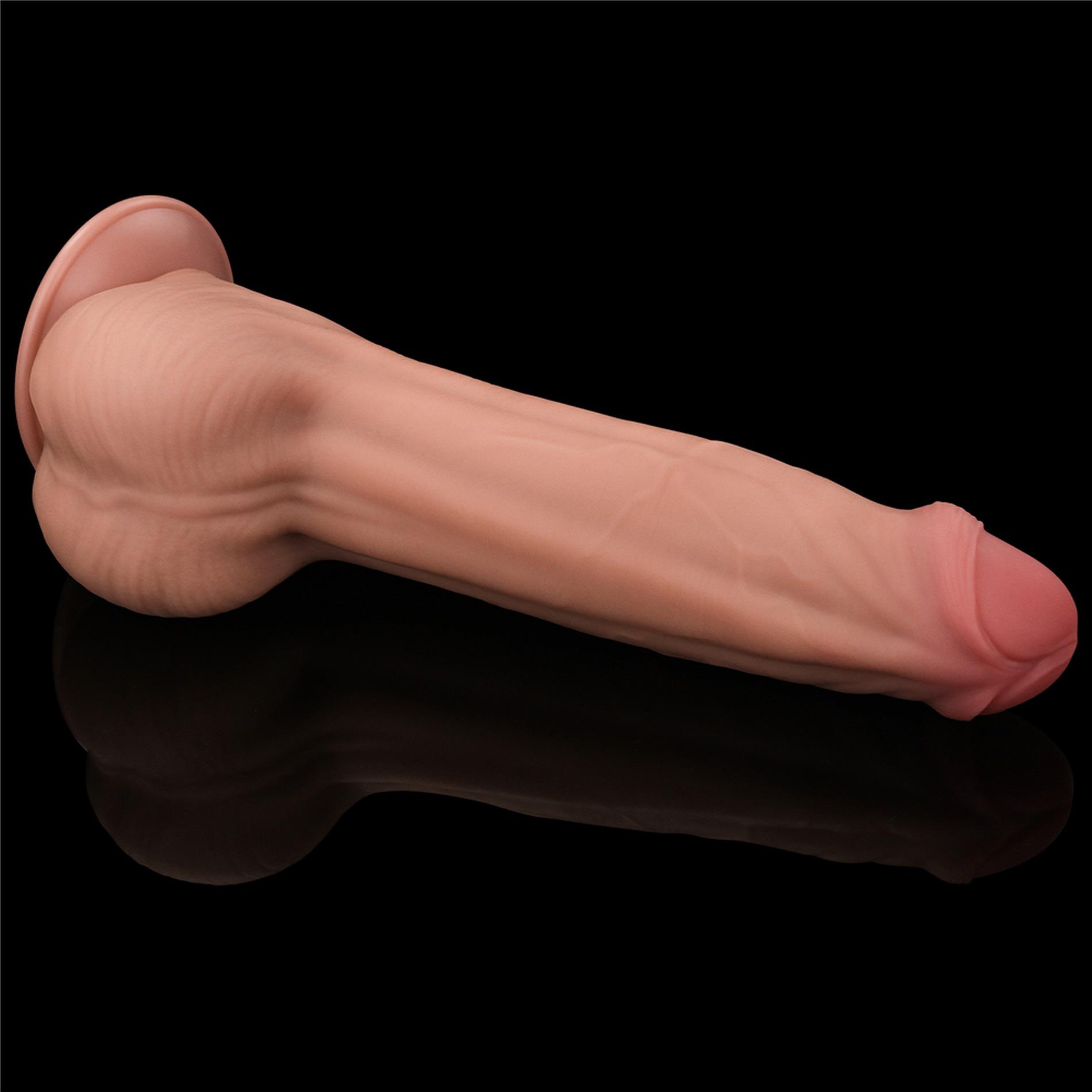 11.5'' king sized sliding skin dual layer dong