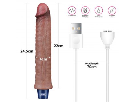 Wibrator silikonowy realistyczny Lovetoy USB 24 cm - 2