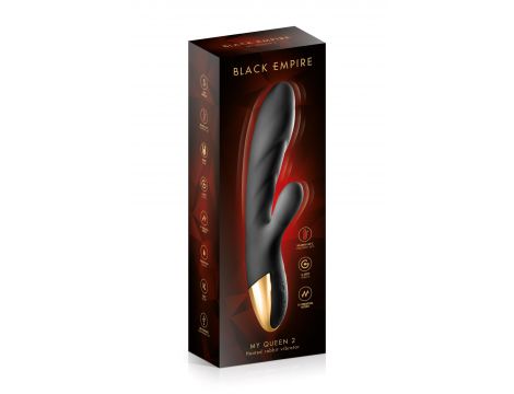 Wibrator króliczek Black Empire Heat My Queen 2 podgrzewany czarny USB - 3