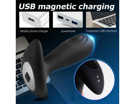 Wibrujący korek analny z tappingiem B Series Cute USB - 16