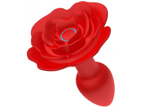 Wibrujący obracający korek analny Róża B Series Cute silikonowy USB - 2