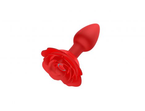 Wibrujący obracający korek analny Róża B Series Cute silikonowy USB - 3