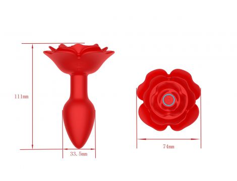 Wibrujący obracający korek analny Róża B Series Cute silikonowy USB - 8