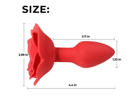 Wibrujący obracający korek analny Róża B Series Cute silikonowy USB - 9