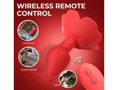 Wibrujący obracający korek analny Róża B Series Cute silikonowy USB - 13