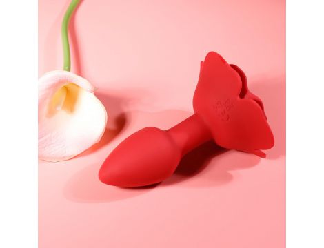 Wibrujący obracający korek analny Róża B Series Cute silikonowy USB - 17
