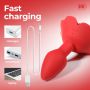 Wibrujący obracający korek analny Róża B Series Cute silikonowy USB - 17
