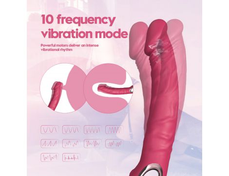 Wibrator realistyczny silikonowy B Series Cute różowy USB wodoodporny - 13