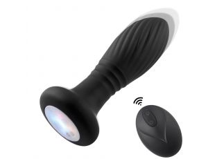 Wibrujący korek analny z LED B Series Cute czarny