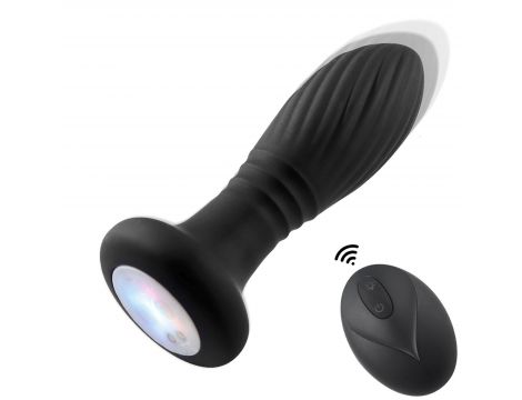 Wibrujący korek analny z LED B Series Cute czarny